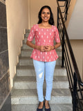 MGL011 - Pink ikkat short kurti