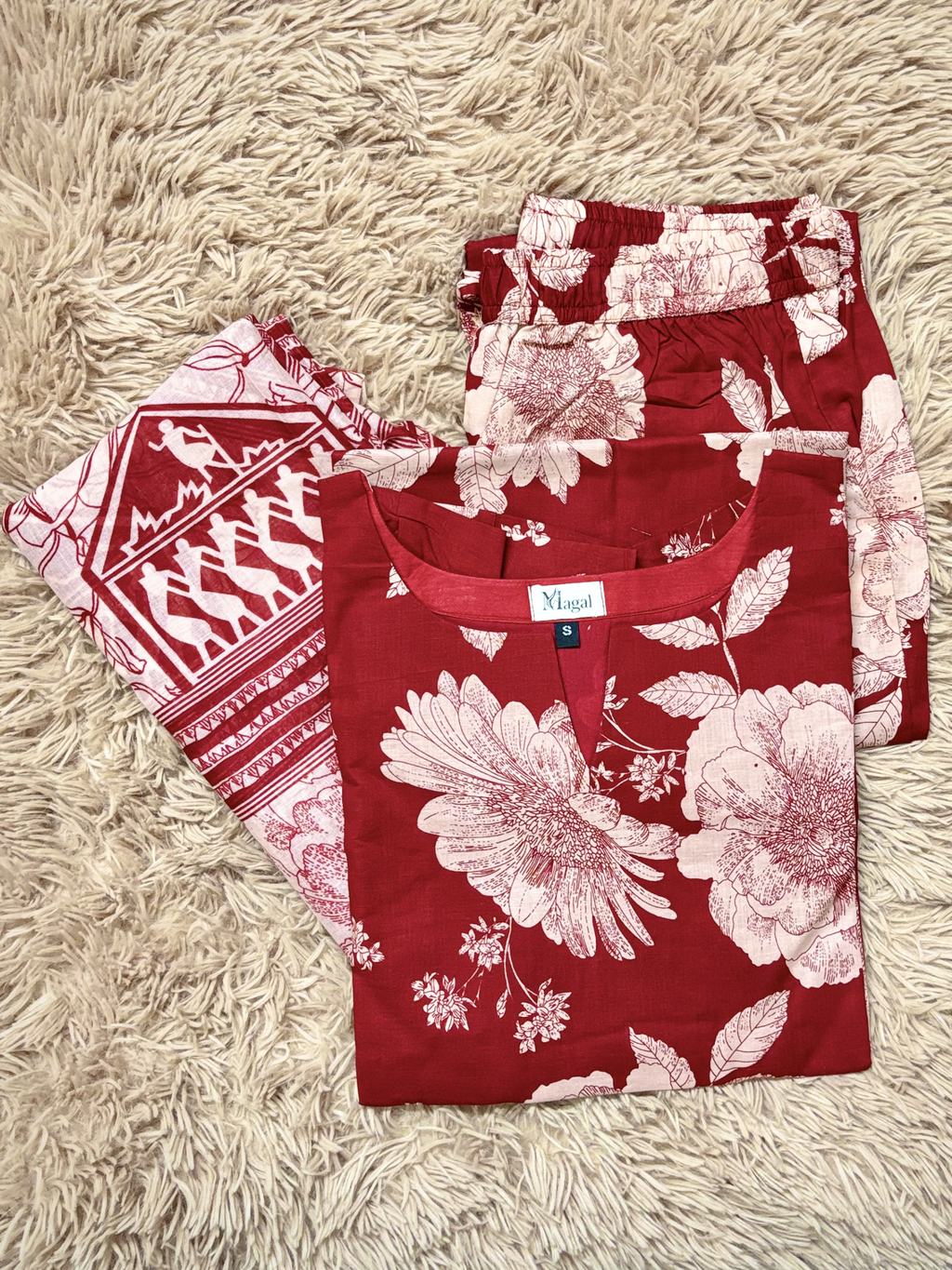MGL001 - Red flower salwar set