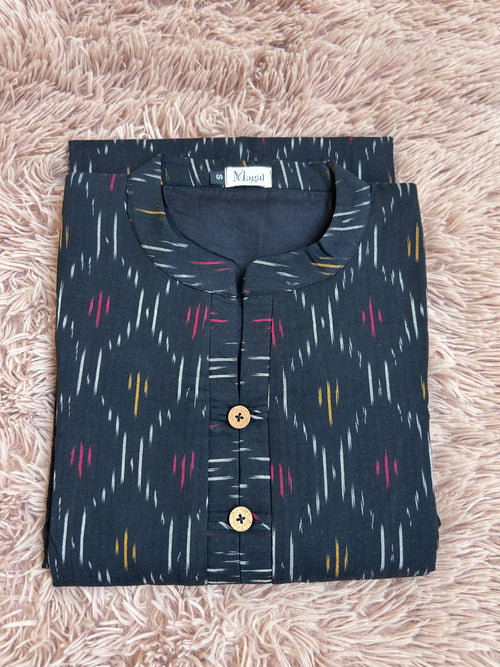 Black Ikkat Kurti