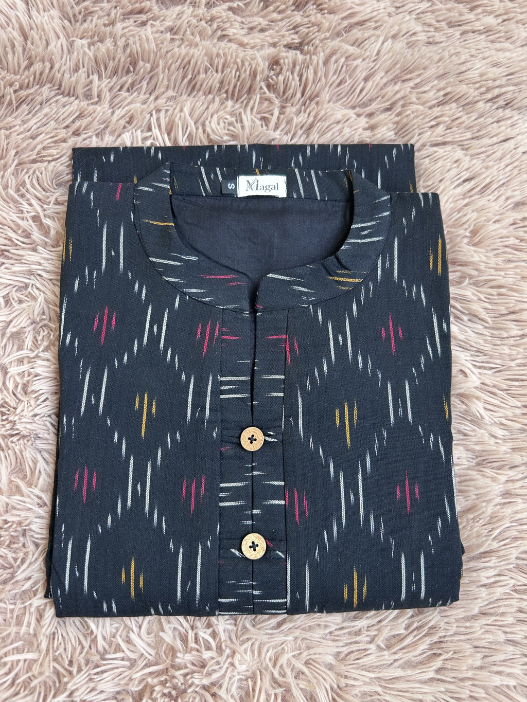 MGL009 - Black ikkat kurti