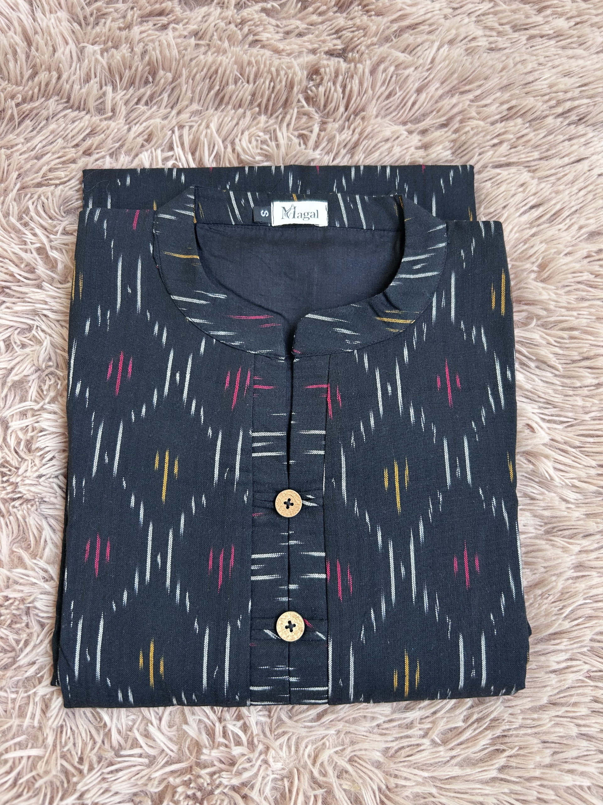 MGL009 - Black ikkat kurti