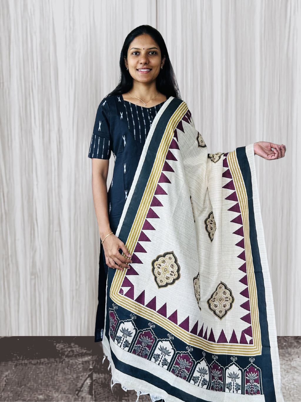 MGL014 - Black with white butta salwar set