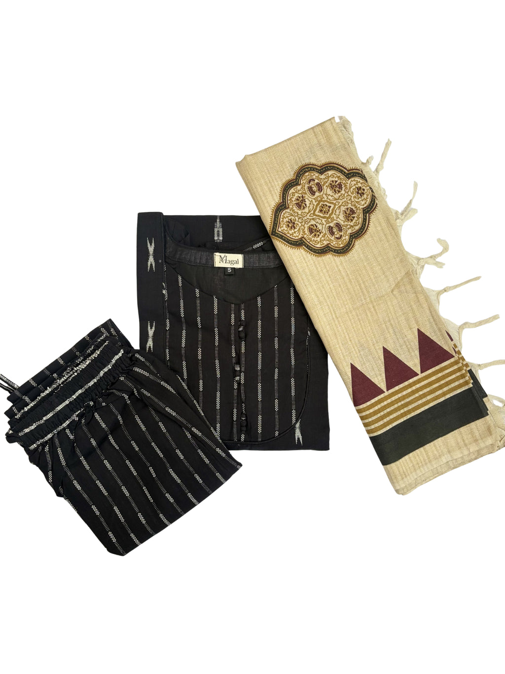 MGL014 - Black with white butta salwar set