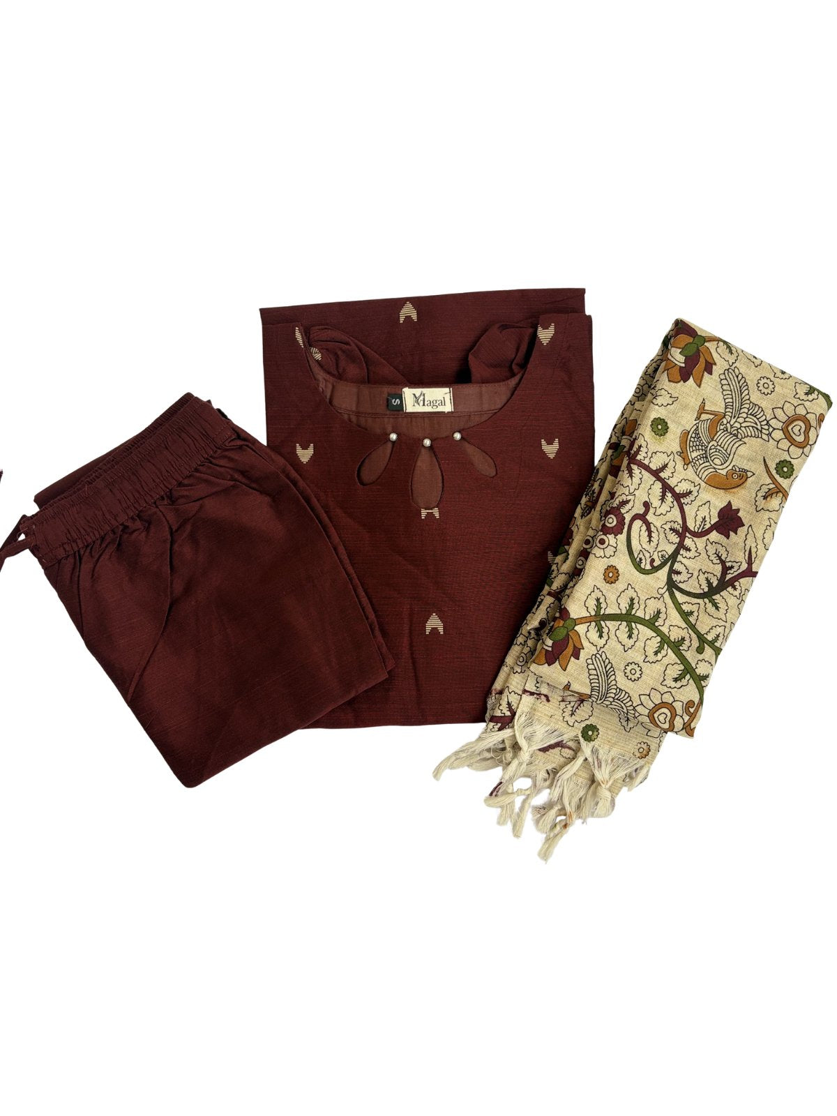 MGL015 - Brown raw silk salwar set