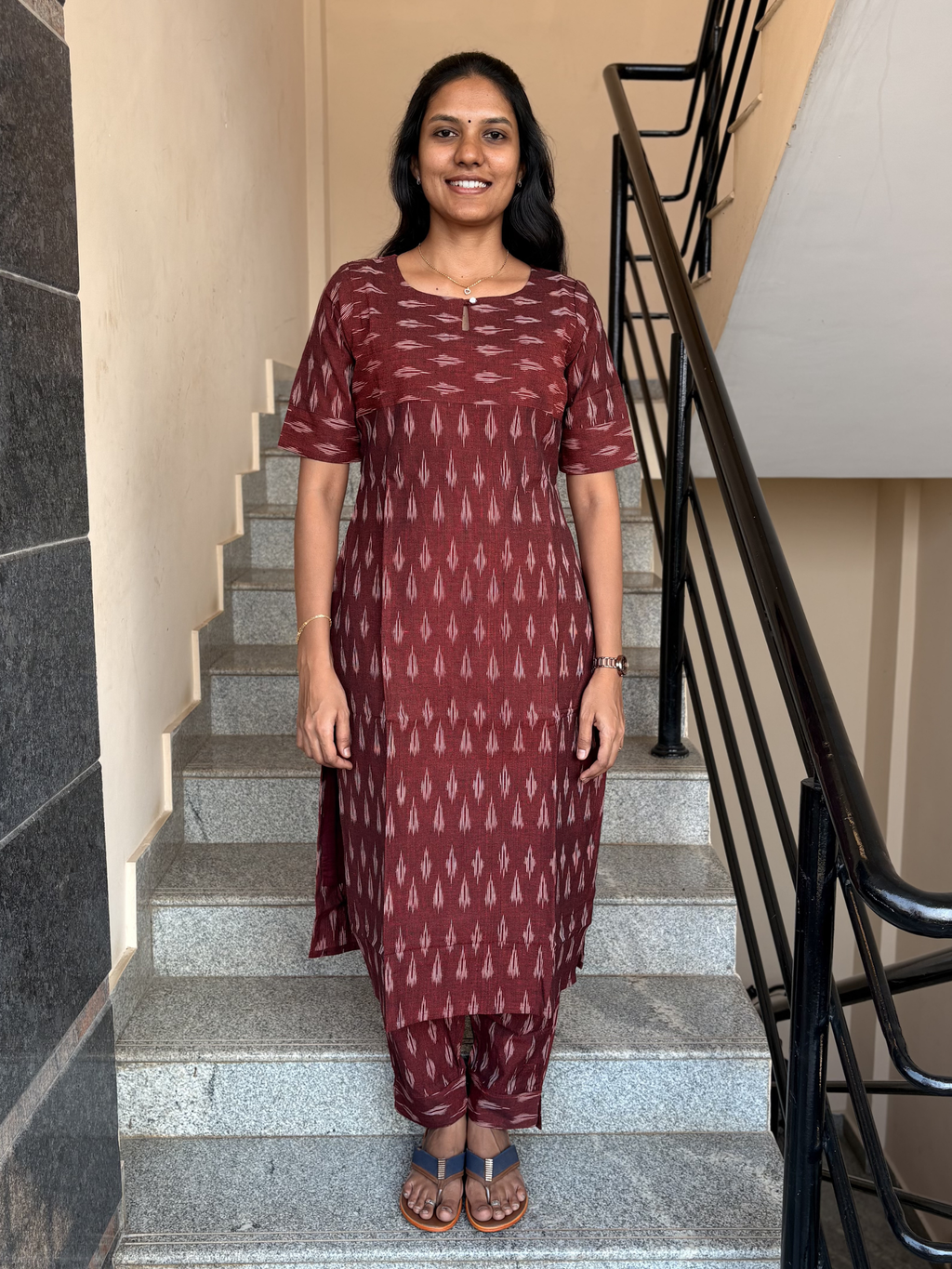 MGL008 - Maroon ikkat coord set