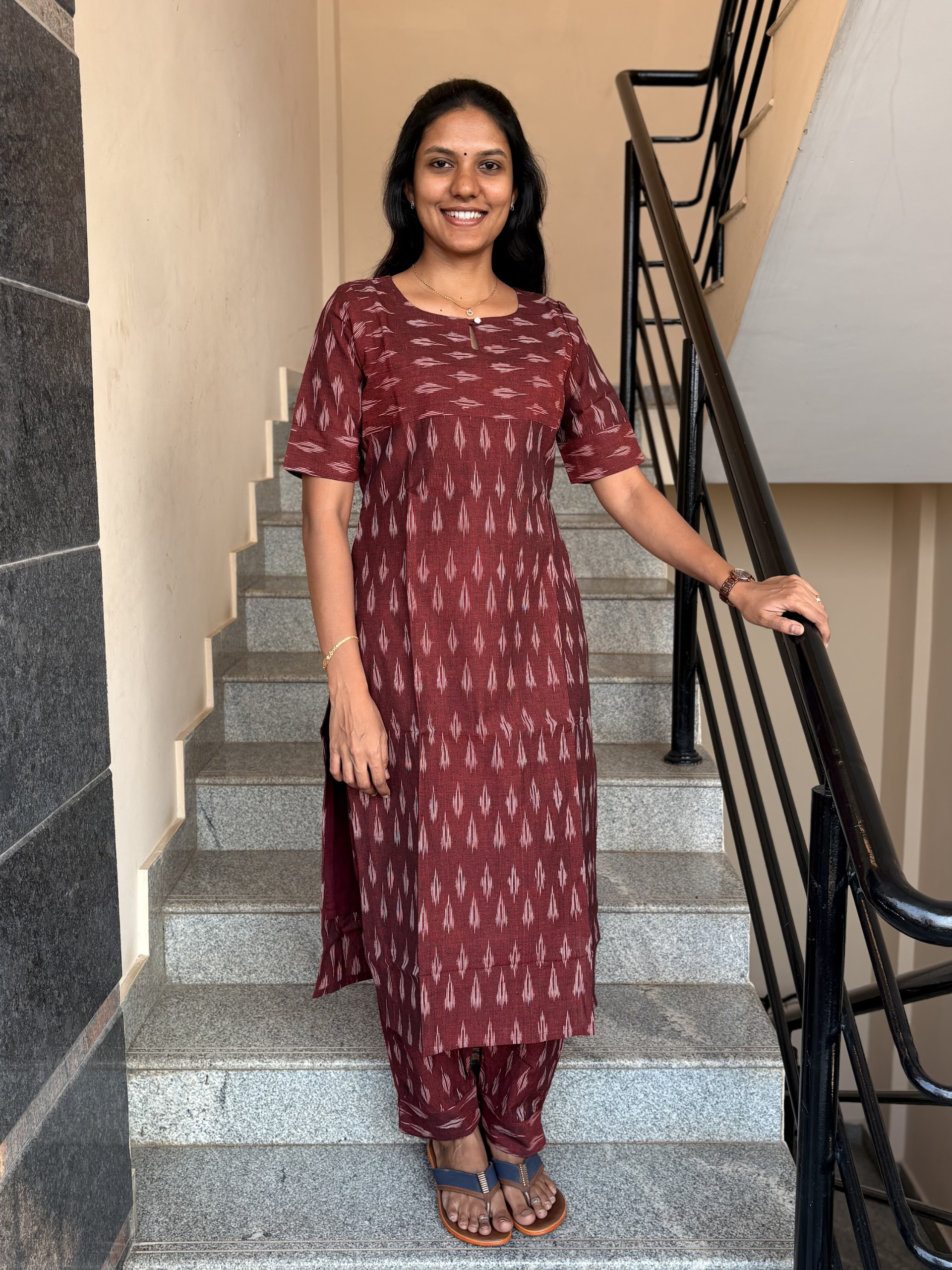 MGL008 - Maroon ikkat coord set