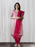 MGL013 - Maroon and onion pink mangalagiri salwar set