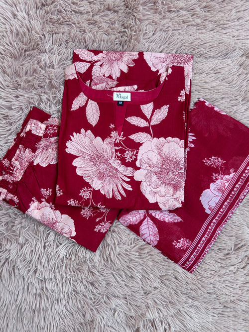 Red flower suite set
