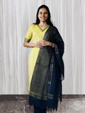 MGL012 - Sandal yellow and black mangalagiri salwar set